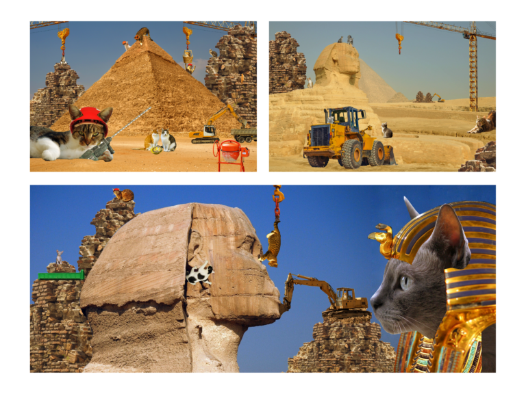 "Die Erbauer der Pyramiden" (2021) - Collage